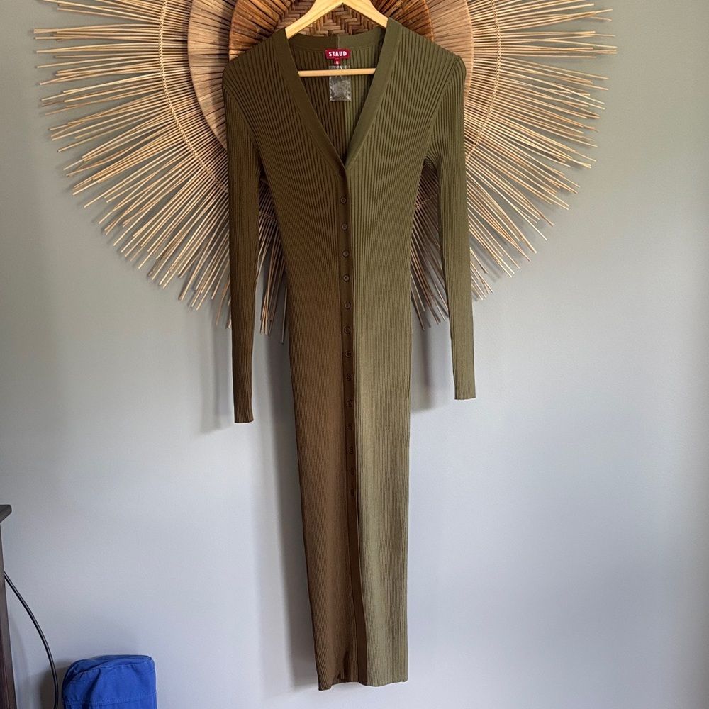 STAUD Olive Green Maxi Dress